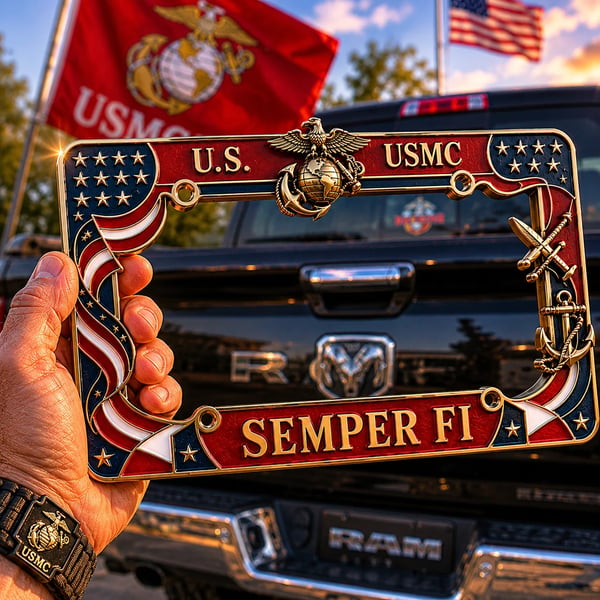 š„LAST DAY 49% OFF- U.S. Marine Corps Semper Fi License Plate Frame