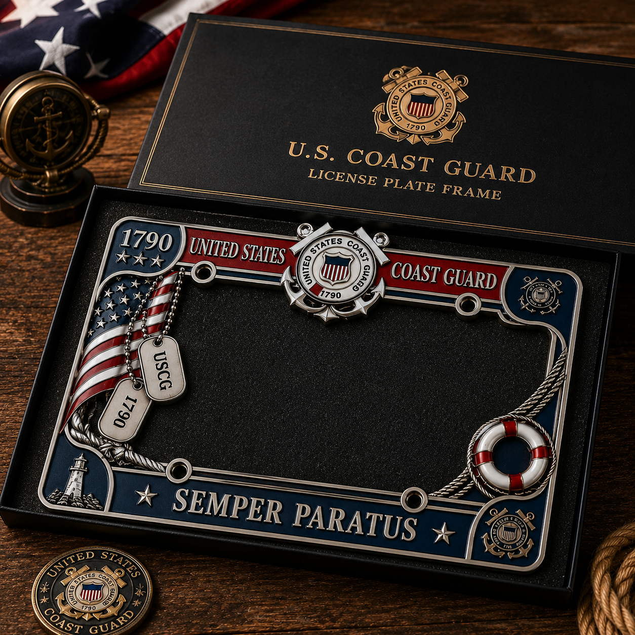 š„ Last Day 49% OFF - U.S. Coast Guard āSemper Paratusā License Plate Frame ā
