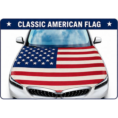 🇺🇸 Universal American Hood Flag Cover 🔥 Secure Buckle Design for Stable Highway Driving 🦅 Fits Most Cars, SUVs & Pickups【Buy 2 Free Shipping】