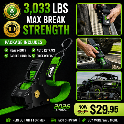 Retractable Ratchet Straps - 2026 Upgraded Edition