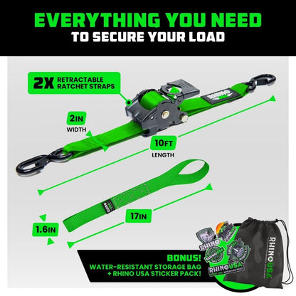 Retractable Ratchet Straps - 2026 Upgraded Edition