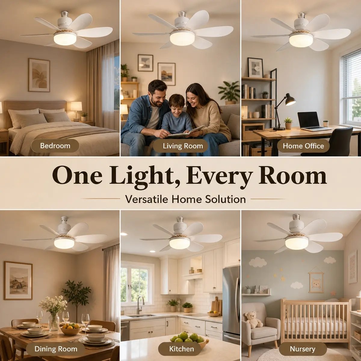 Ceiling Fan Light | 2-in-1 Cooling & Lighting