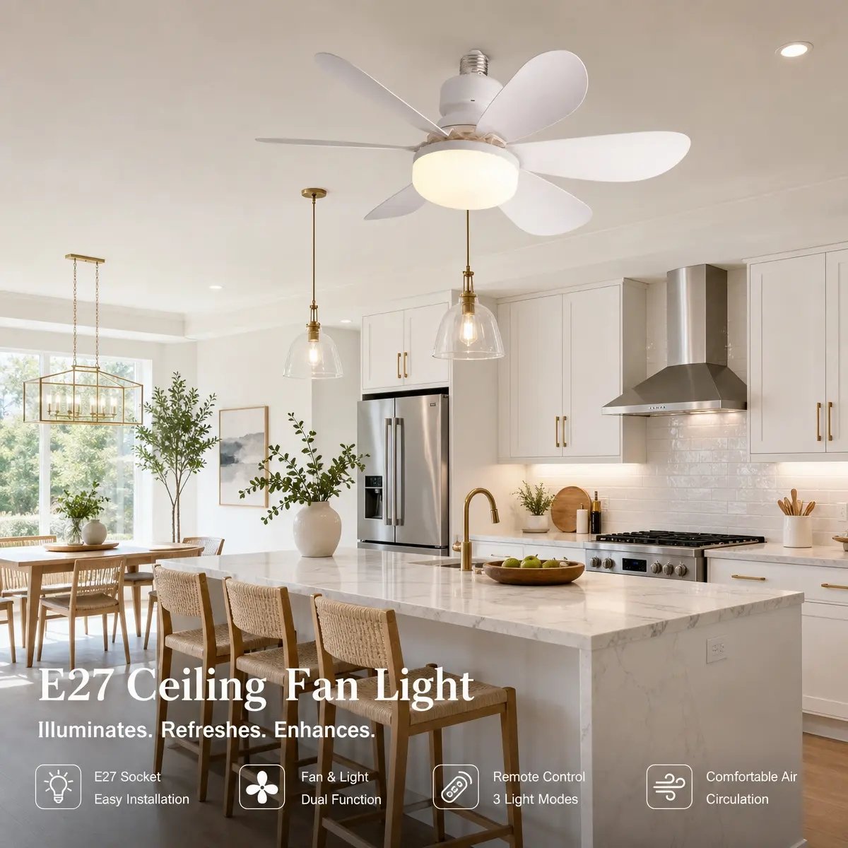 Ceiling Fan Light | 2-in-1 Cooling & Lighting