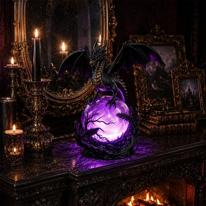 Gothic Dragon LED Crystal Ball Lamp for Dark Aesthetic Decor