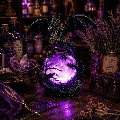 Gothic Dragon LED Crystal Ball Lamp for Dark Aesthetic Decor