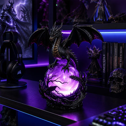 Gothic Dragon LED Crystal Ball Lamp for Dark Aesthetic Decor