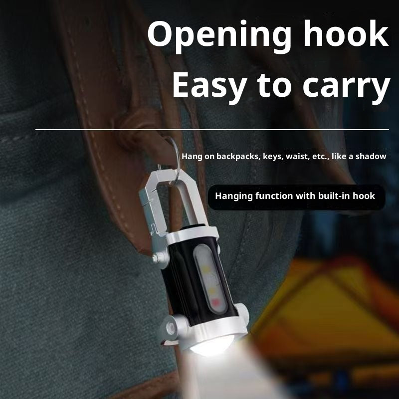 Multifunctional Mini Keychain Light Outdoor Portable Hook Lighting Pocket Light Cross-Border Portable Floodlight Flashlight