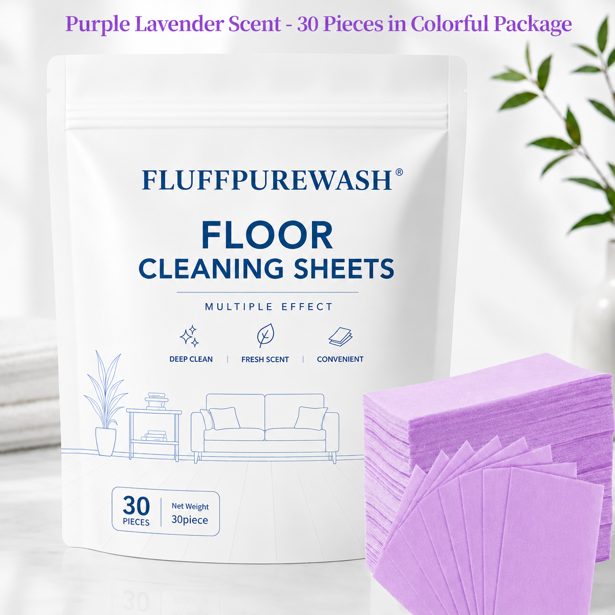 30-Pieces Multi-Effect Floor Cleaning Sheets