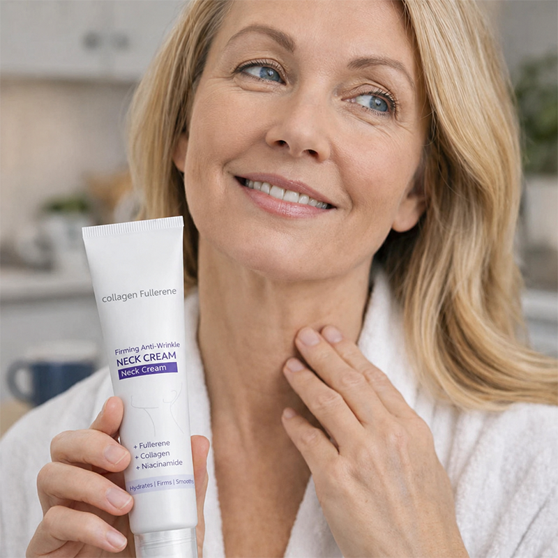 Roller Massage Neck Cream Collagen & Hyaluronic Acid | Firms Neck, Reduces Wrinkles & Double Chin