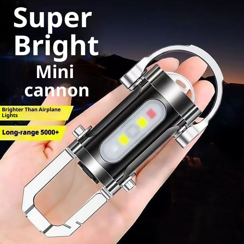Multifunctional Mini Keychain Light Outdoor Portable Hook Lighting Pocket Light Cross-Border Portable Floodlight Flashlight