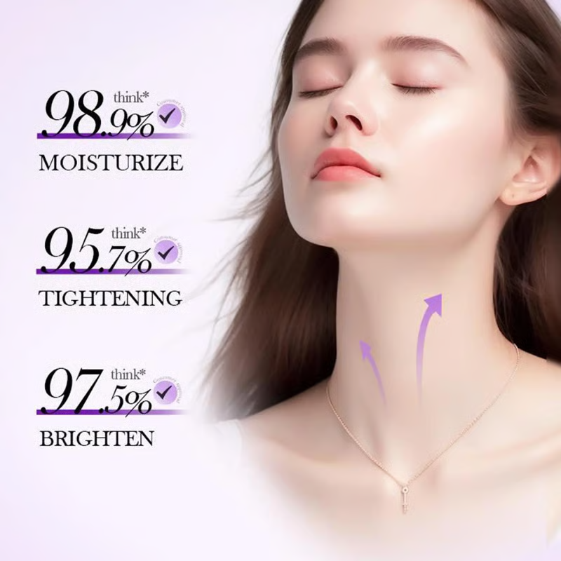 Roller Massage Neck Cream Collagen & Hyaluronic Acid | Firms Neck, Reduces Wrinkles & Double Chin