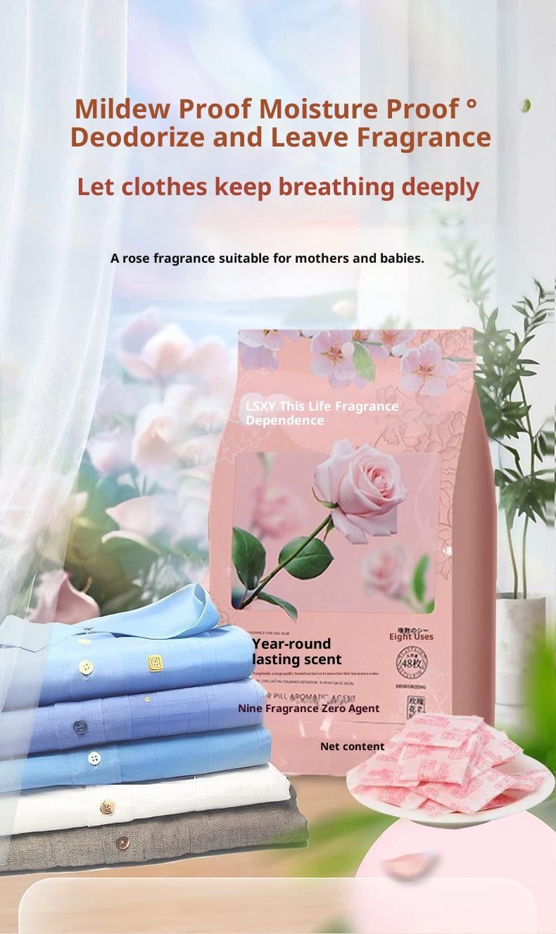 Four Seasons Universal Floral Scent Replacement for Camphor Balls, Individual Sachets for Wardrobe and Bookcase, Anti-Mold, Moisture Absorption, Odor Removal, Indoor Fragrance