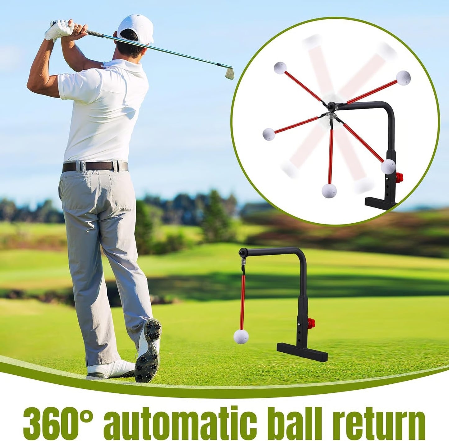 Real Impact Golf Swing Trainer - Practice Smarter, Swing Better - Black/Red