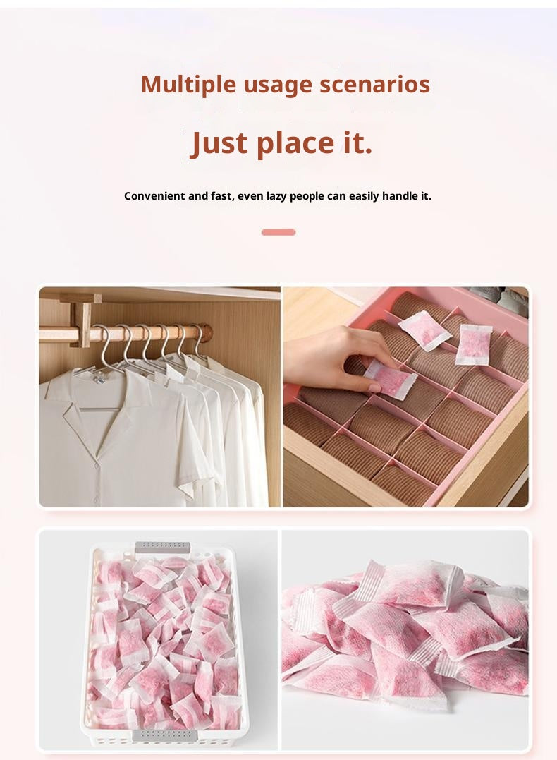 Four Seasons Universal Floral Scent Replacement for Camphor Balls, Individual Sachets for Wardrobe and Bookcase, Anti-Mold, Moisture Absorption, Odor Removal, Indoor Fragrance