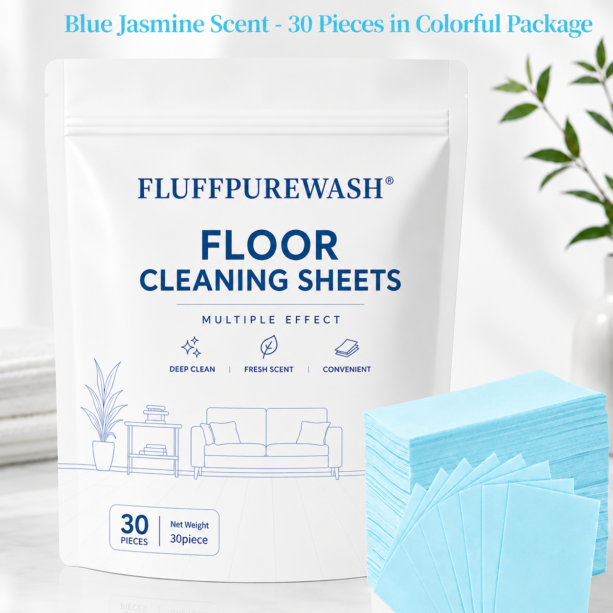 30-Pieces Multi-Effect Floor Cleaning Sheets