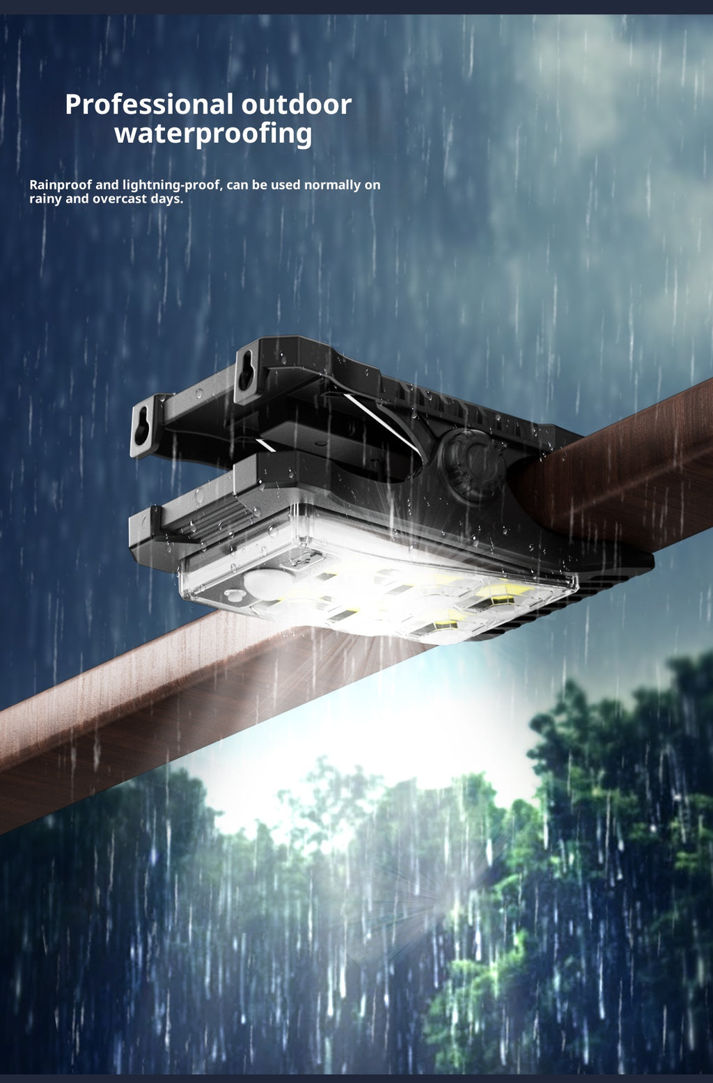 No-Drill Clip Light Solar Lighting Garden Waterproof Sensor Light Outdoor Long Battery Life Street Light LED Light