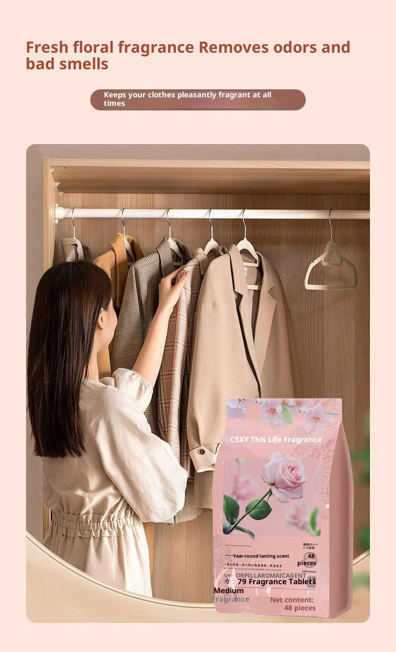 Four Seasons Universal Floral Scent Replacement for Camphor Balls, Individual Sachets for Wardrobe and Bookcase, Anti-Mold, Moisture Absorption, Odor Removal, Indoor Fragrance