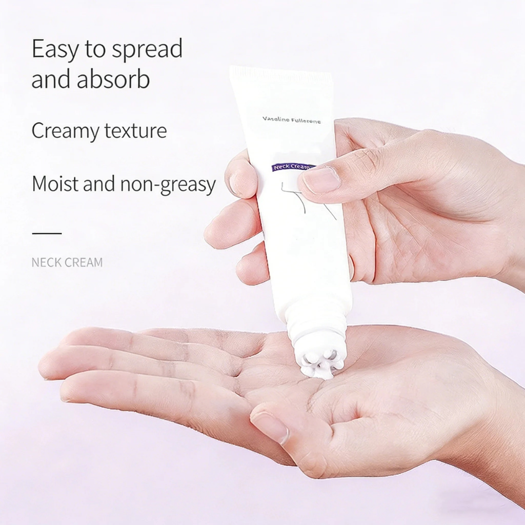 Roller Massage Neck Cream Collagen & Hyaluronic Acid | Firms Neck, Reduces Wrinkles & Double Chin