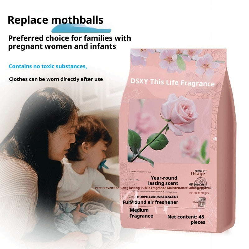 Four Seasons Universal Floral Scent Replacement for Camphor Balls, Individual Sachets for Wardrobe and Bookcase, Anti-Mold, Moisture Absorption, Odor Removal, Indoor Fragrance