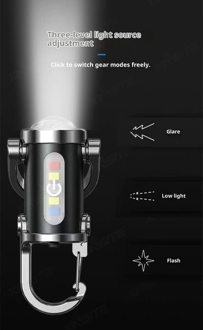 Multifunctional Mini Keychain Light Outdoor Portable Hook Lighting Pocket Light Cross-Border Portable Floodlight Flashlight