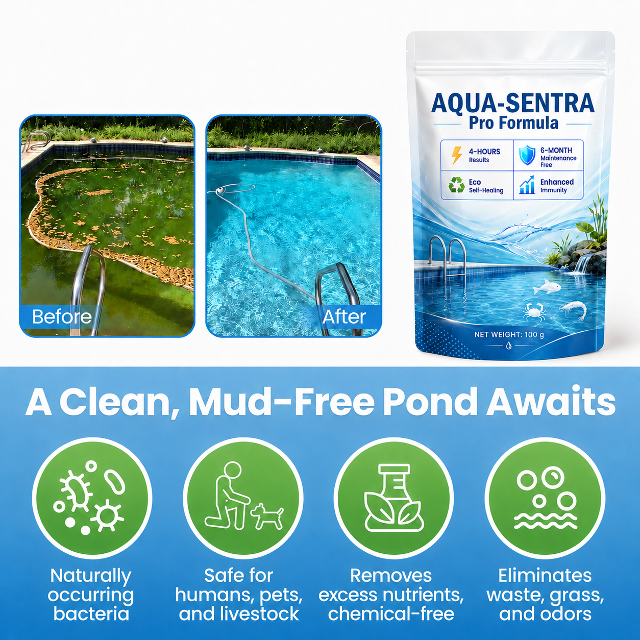 Aqua-Sentra Pro Formula-Restore Your Pond's Beauty Fast!