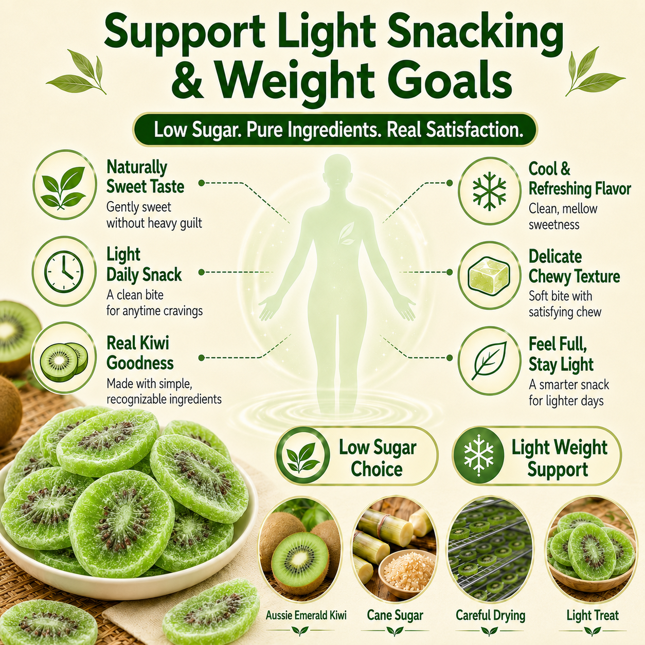 💪Say goodbye to high-calorie snacking—eat clean, stay lean! 🍨 Aussie Emerald Kiwi Bites