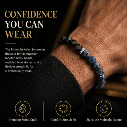 🔥Men’s Strength & Vitality Bracelet💪Upgrade Your Energy, Style, and Confidence🌕Midnight Atlas Sovereign Bracelet