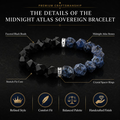 🔥Men’s Strength & Vitality Bracelet💪Upgrade Your Energy, Style, and Confidence🌕Midnight Atlas Sovereign Bracelet