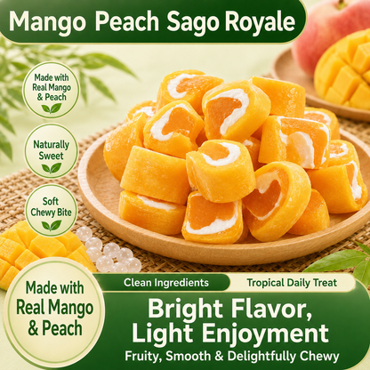 💪Say goodbye to high-calorie snacking—eat clean, stay lean! 🍨Mango Peach Sago Royale