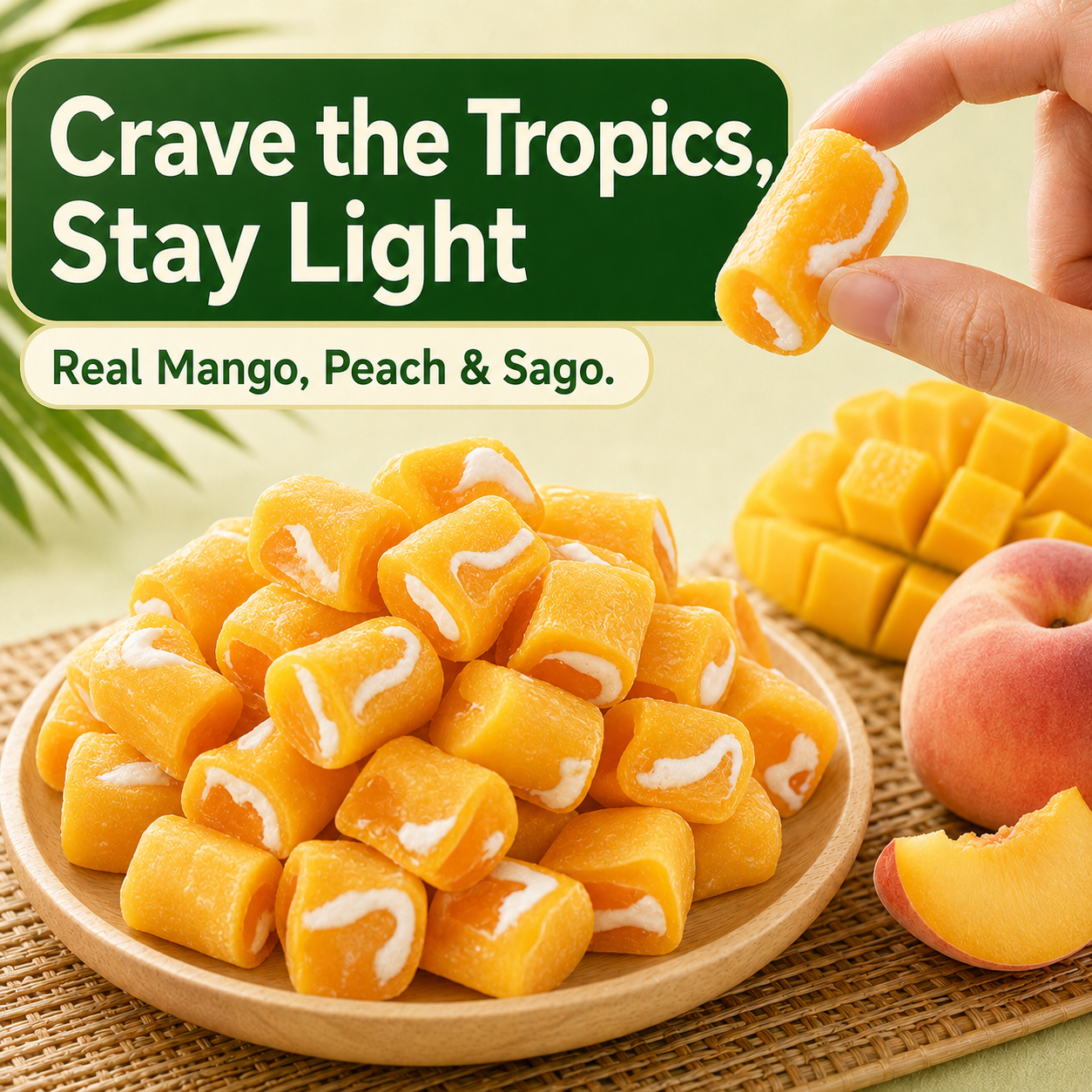 💪Say goodbye to high-calorie snacking—eat clean, stay lean! 🍨Mango Peach Sago Royale