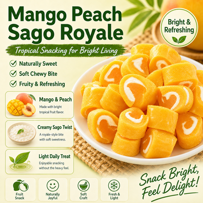 💪Say goodbye to high-calorie snacking—eat clean, stay lean! 🍨Mango Peach Sago Royale