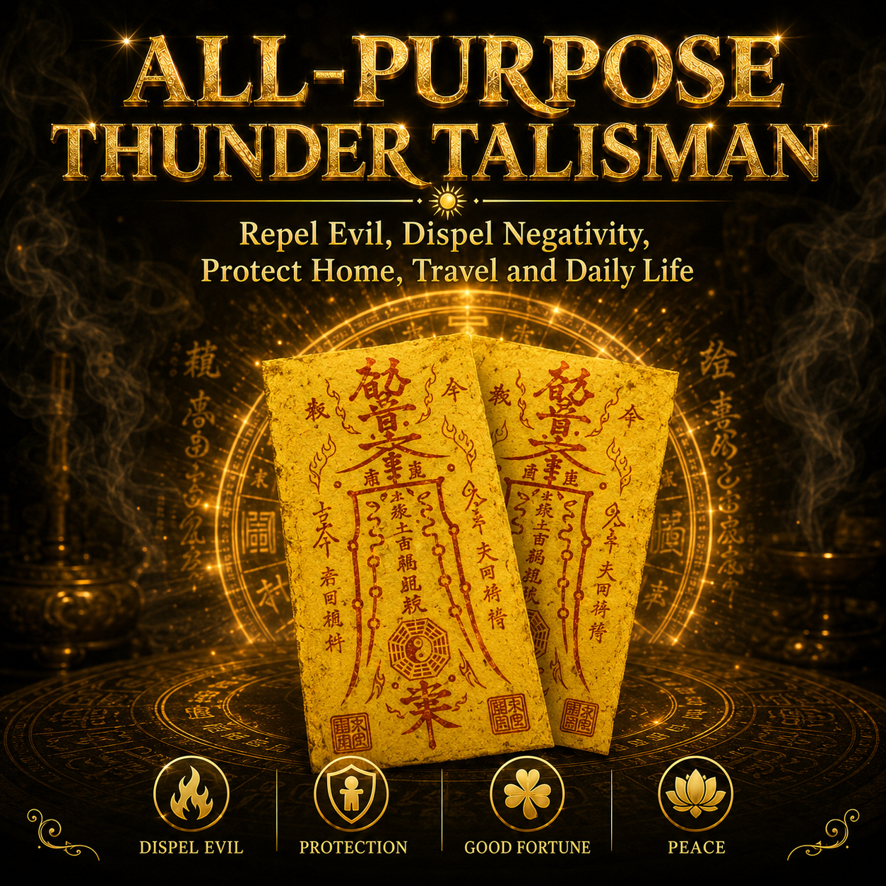 💰 All-Purpose Thunder Talisman – Dispel Evil & Protect Everything💸