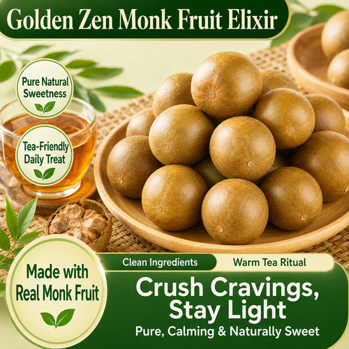 💪Say goodbye to high-calorie snacking—eat clean, stay lean! 🍨 Golden Zen Monk Fruit Elixir