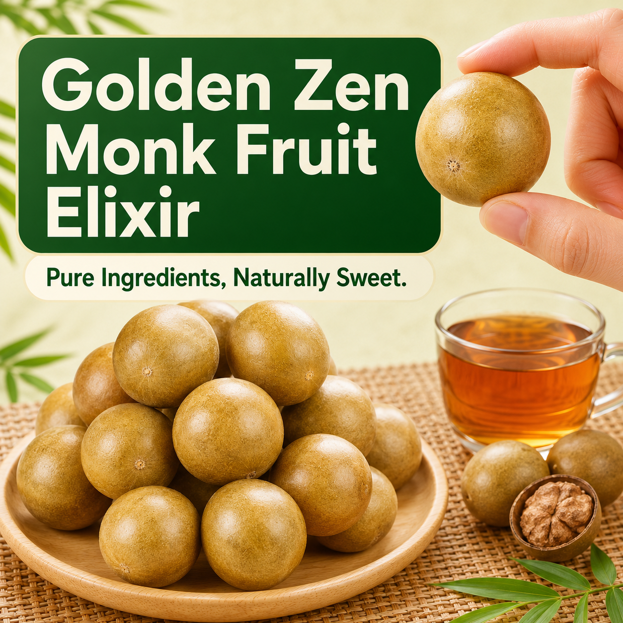 💪Say goodbye to high-calorie snacking—eat clean, stay lean! 🍨 Golden Zen Monk Fruit Elixir