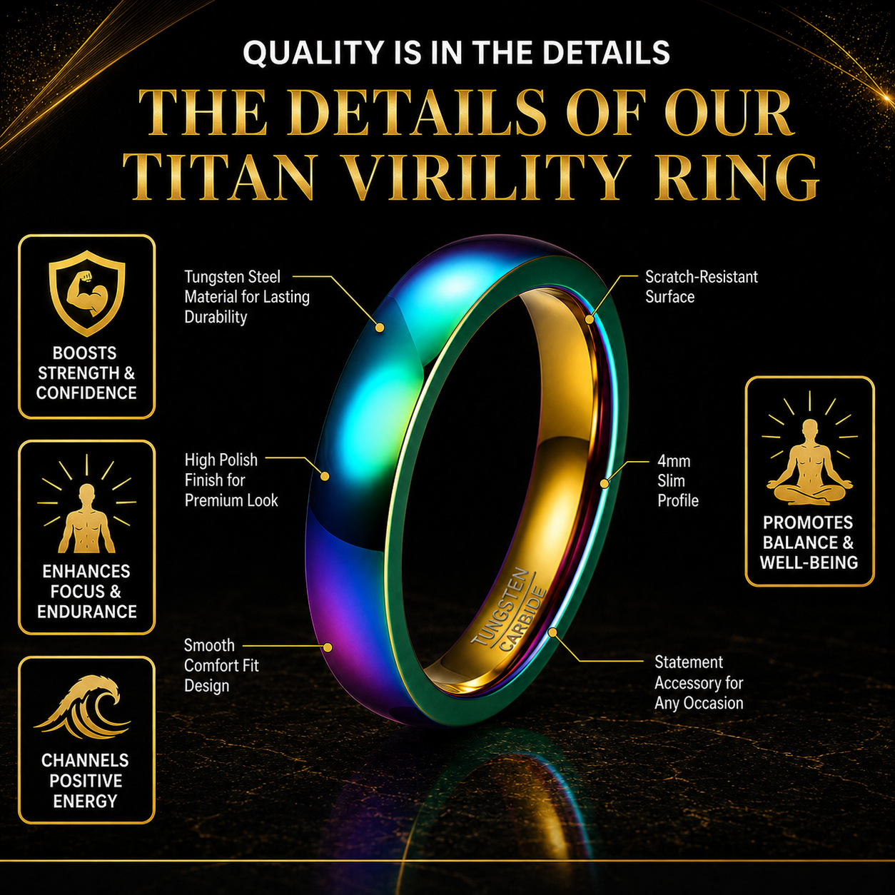 🔥Men’s Strength & Titan Virility Ring💪Upgrade Your Energy, Style, and Confidence