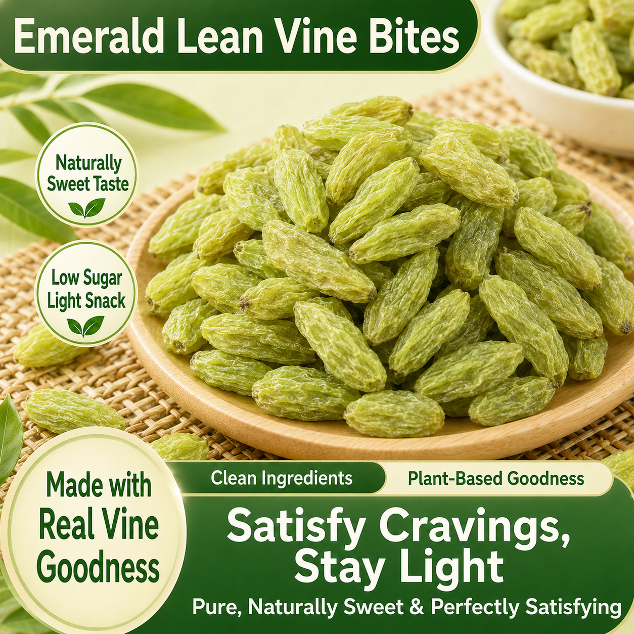 💪Say goodbye to high-calorie snacking—eat clean, stay lean! 🍨 Emerald Lean Vine Bites