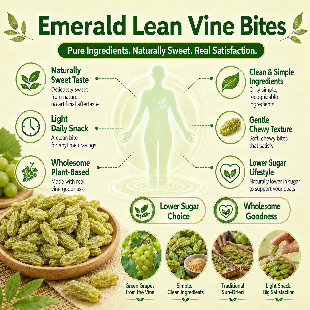💪Say goodbye to high-calorie snacking—eat clean, stay lean! 🍨 Emerald Lean Vine Bites