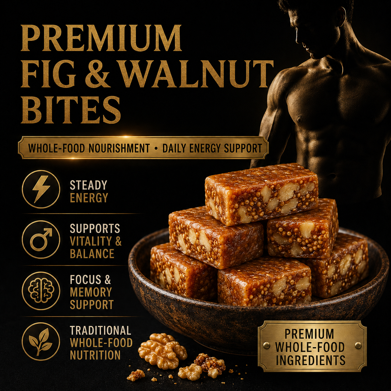 ⚡ Aurevia™ Premium Fig & Walnut Bites — Natural Energy Bites for Stamina & Focus