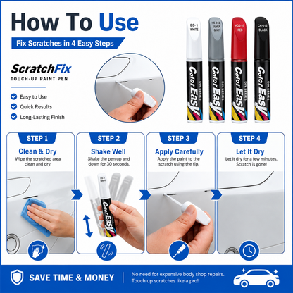 🔥Buy 2 get 1 Free 🚨Small Scratches Can Ruin Your Car’s Clean Look🚨 - ScratchFix Car Touch-Up Paint Pen 🏆