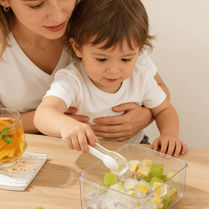 Handled Press-Type Ice Cube Tray (Double-Layer)