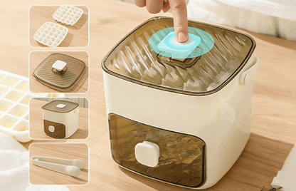 Handled Press-Type Ice Cube Tray (Double-Layer)