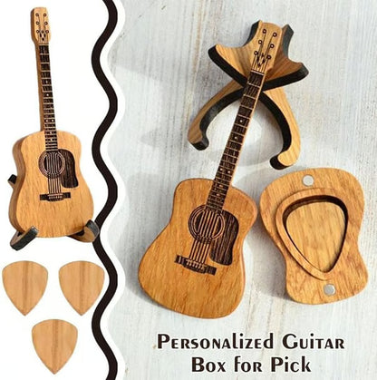 🎸100% Handmade Mini Cute Edition Wooden Guitar Plectrum Case(𝐉𝐚𝐤𝐞 𝐖𝐢𝐥𝐬𝐨𝐧 𝐇𝐚𝐧𝐝𝐦𝐚𝐝𝐞®) - BUY 2 FREE SHIPPING