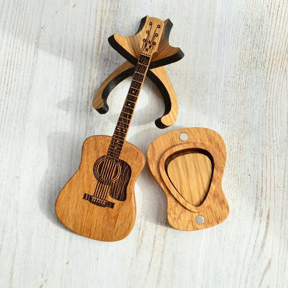 🎸100% Handmade Mini Cute Edition Wooden Guitar Plectrum Case(𝐉𝐚𝐤𝐞 𝐖𝐢𝐥𝐬𝐨𝐧 𝐇𝐚𝐧𝐝𝐦𝐚𝐝𝐞®) - BUY 2 FREE SHIPPING