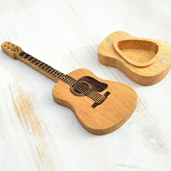 🎸100% Handmade Mini Cute Edition Wooden Guitar Plectrum Case(𝐉𝐚𝐤𝐞 𝐖𝐢𝐥𝐬𝐨𝐧 𝐇𝐚𝐧𝐝𝐦𝐚𝐝𝐞®) - BUY 2 FREE SHIPPING