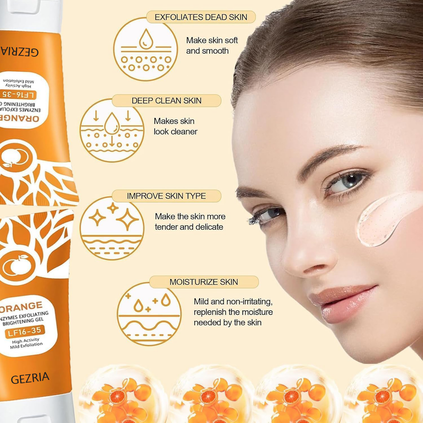 Buy 2 Get 2 FREE Today 🎁! Say Goodbye to Dull, Rough Skin! GEZRIA Orange Enzyme Exfoliating Gel 🍊