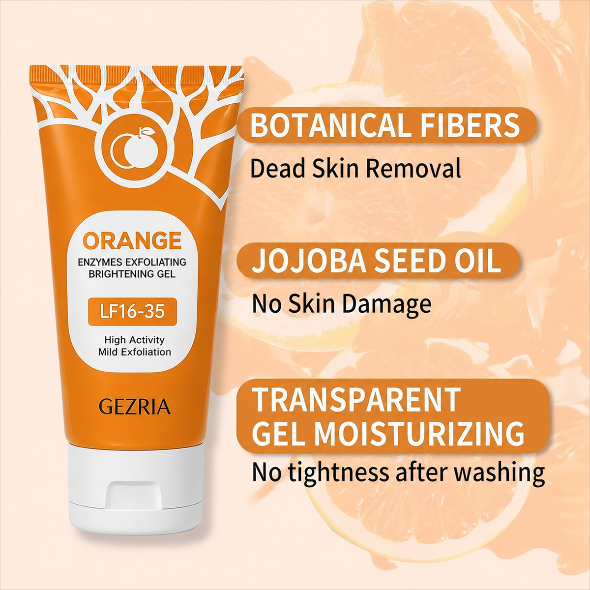 Buy 2 Get 2 FREE Today 🎁! Say Goodbye to Dull, Rough Skin! GEZRIA Orange Enzyme Exfoliating Gel 🍊