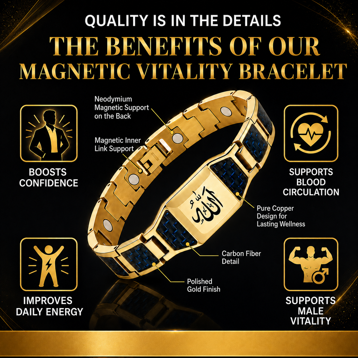 🔥Men’s Strength & Vitality Bracelet💯💌Upgrade Your Energy, Style, and Confidence