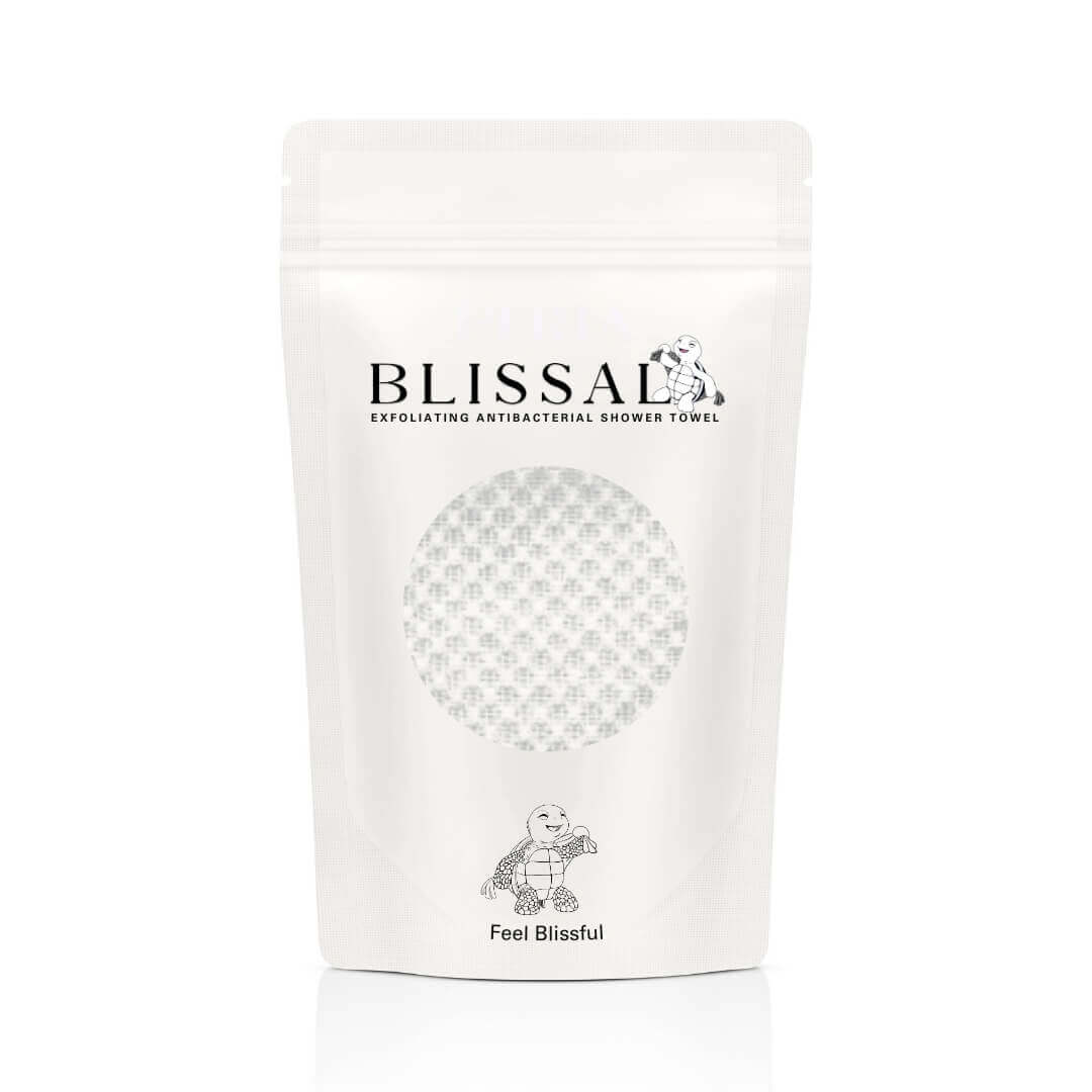 Blissal Exfoliating Antibacterial Shower Towel - White (NEW)