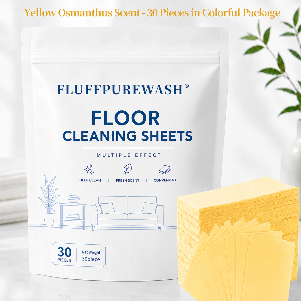 30-Pieces Multi-Effect Floor Cleaning Sheets