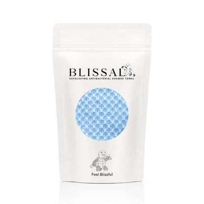 Blissal Exfoliating Antibacterial Shower Towel - Blue
